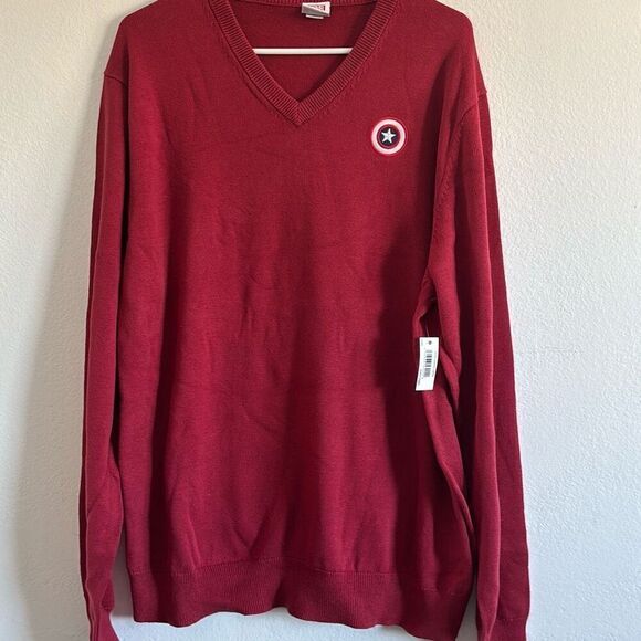 Amazon Essentials Mens Disney Marvel Star Wars V-Neck Sweater Maroon Size XL NWT - Picture 1 of 6